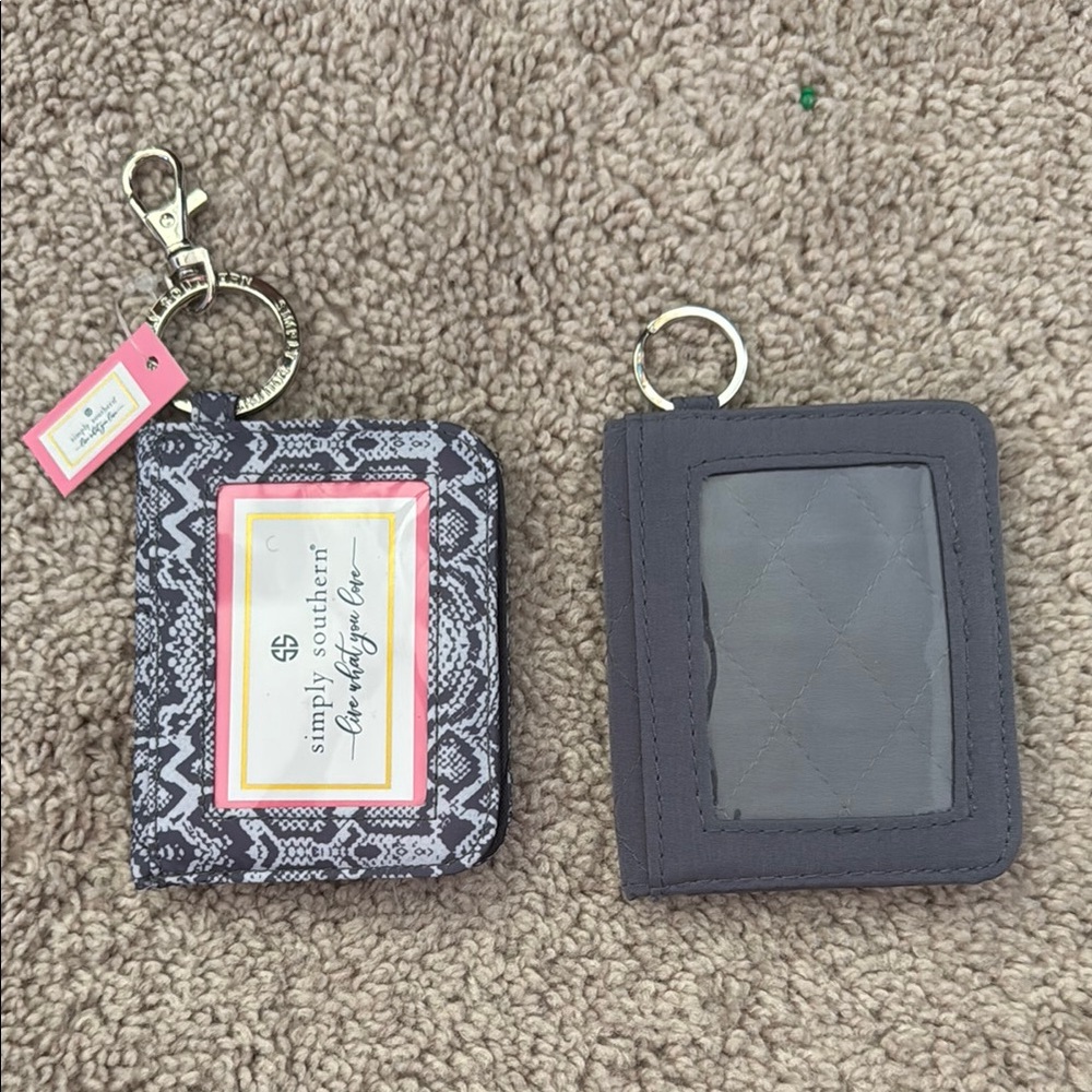 Simply Southern Snake print ID holder and Vera Bradley Grey ID Holder